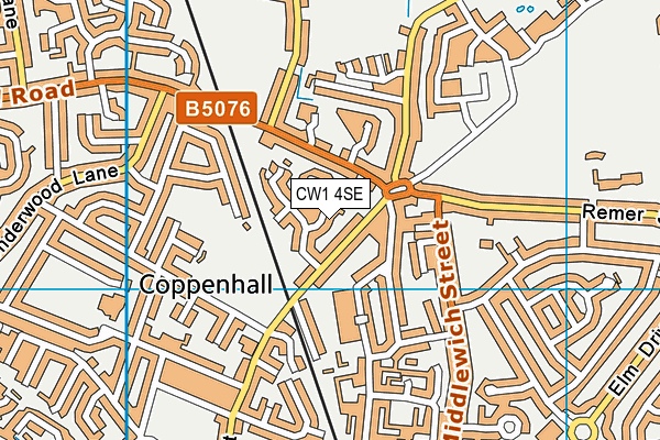 CW1 4SE map - OS VectorMap District (Ordnance Survey)