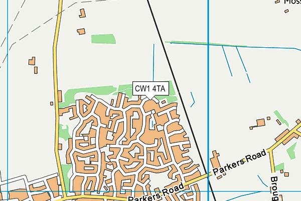 CW1 4TA map - OS VectorMap District (Ordnance Survey)