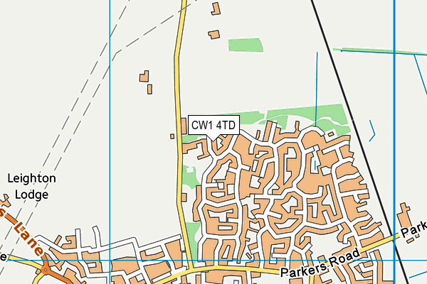 CW1 4TD map - OS VectorMap District (Ordnance Survey)