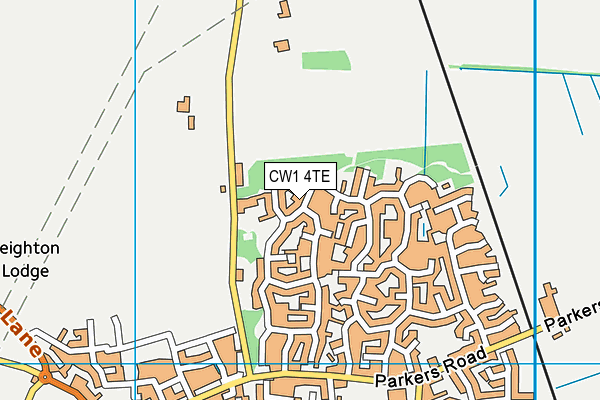 CW1 4TE map - OS VectorMap District (Ordnance Survey)