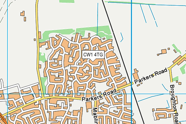 CW1 4TG map - OS VectorMap District (Ordnance Survey)