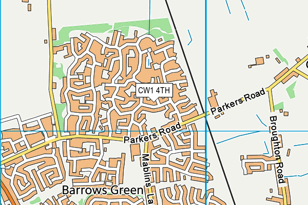 CW1 4TH map - OS VectorMap District (Ordnance Survey)