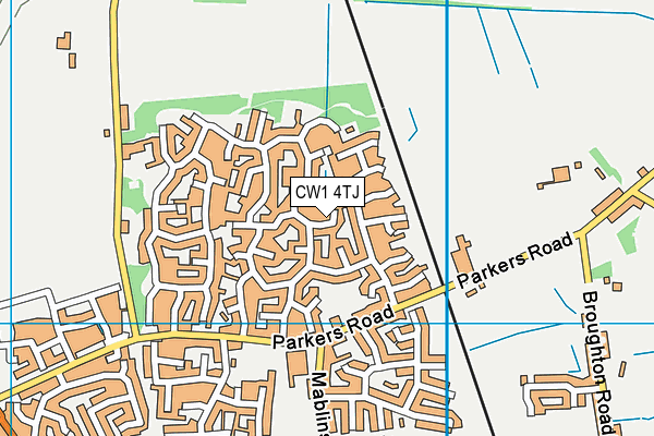 CW1 4TJ map - OS VectorMap District (Ordnance Survey)