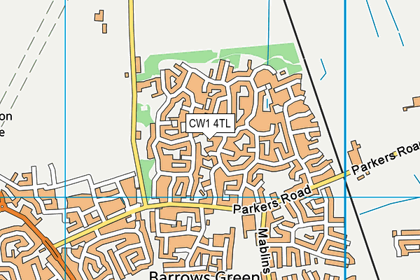 CW1 4TL map - OS VectorMap District (Ordnance Survey)