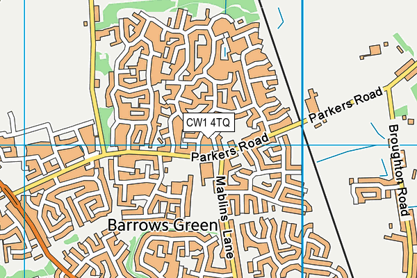 CW1 4TQ map - OS VectorMap District (Ordnance Survey)