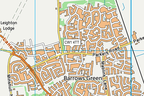 CW1 4TT map - OS VectorMap District (Ordnance Survey)