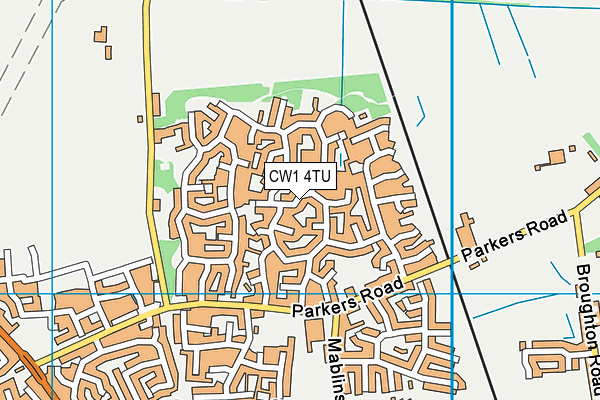 CW1 4TU map - OS VectorMap District (Ordnance Survey)
