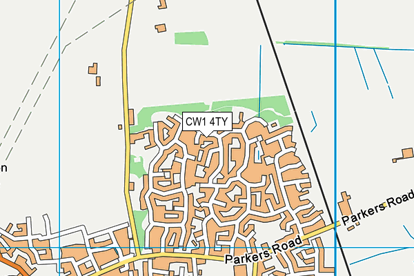 CW1 4TY map - OS VectorMap District (Ordnance Survey)