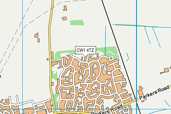 CW1 4TZ map - OS VectorMap District (Ordnance Survey)