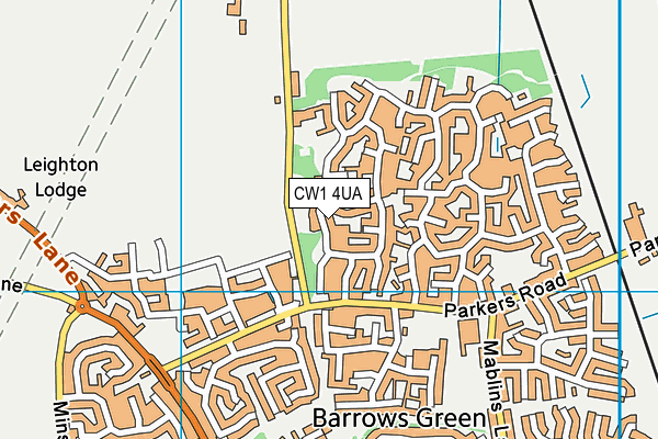 CW1 4UA map - OS VectorMap District (Ordnance Survey)