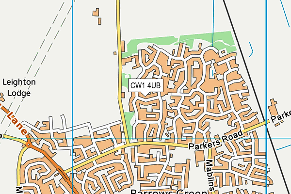 CW1 4UB map - OS VectorMap District (Ordnance Survey)