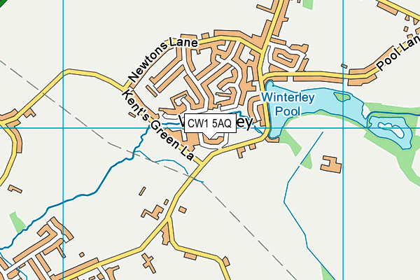 CW1 5AQ map - OS VectorMap District (Ordnance Survey)
