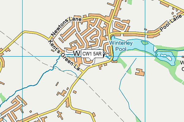 CW1 5AR map - OS VectorMap District (Ordnance Survey)