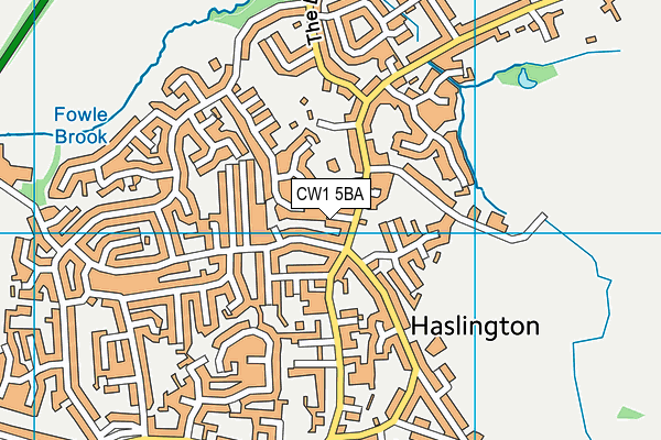 CW1 5BA map - OS VectorMap District (Ordnance Survey)