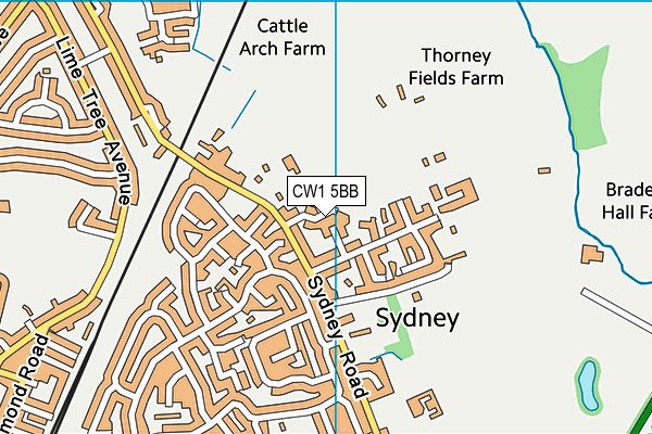 CW1 5BB map - OS VectorMap District (Ordnance Survey)