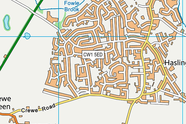 CW1 5ED map - OS VectorMap District (Ordnance Survey)
