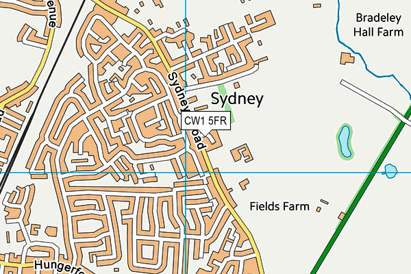 CW1 5FR map - OS VectorMap District (Ordnance Survey)