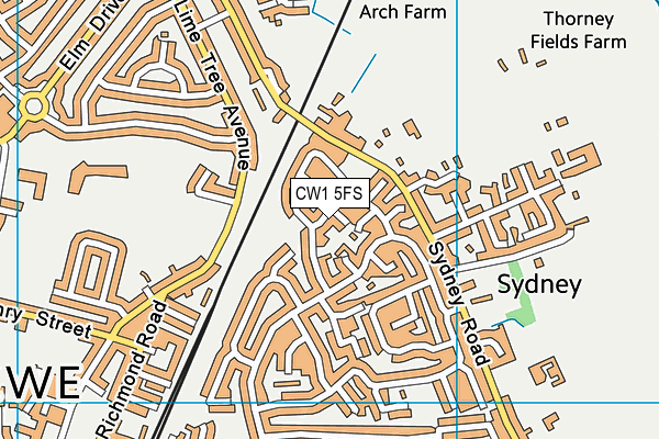 CW1 5FS map - OS VectorMap District (Ordnance Survey)