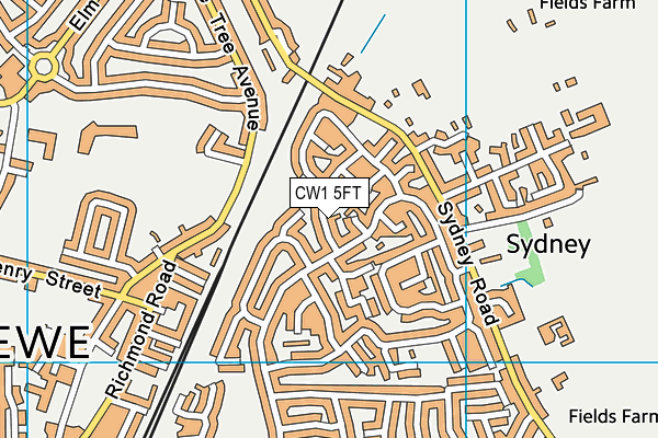 CW1 5FT map - OS VectorMap District (Ordnance Survey)