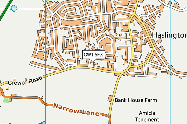 CW1 5FX map - OS VectorMap District (Ordnance Survey)
