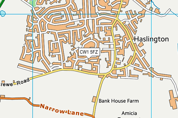 CW1 5FZ map - OS VectorMap District (Ordnance Survey)