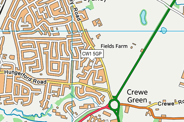 CW1 5GP map - OS VectorMap District (Ordnance Survey)