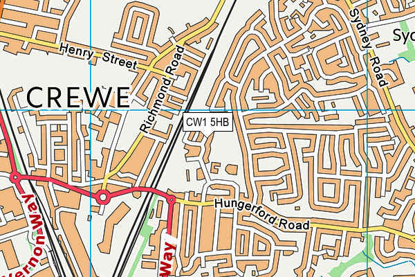 CW1 5HB map - OS VectorMap District (Ordnance Survey)