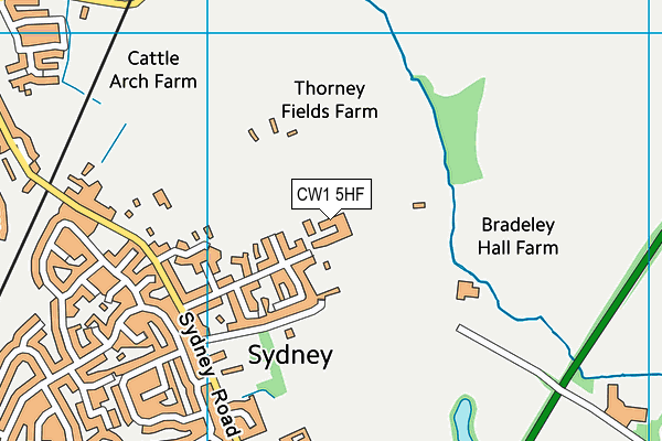 CW1 5HF map - OS VectorMap District (Ordnance Survey)