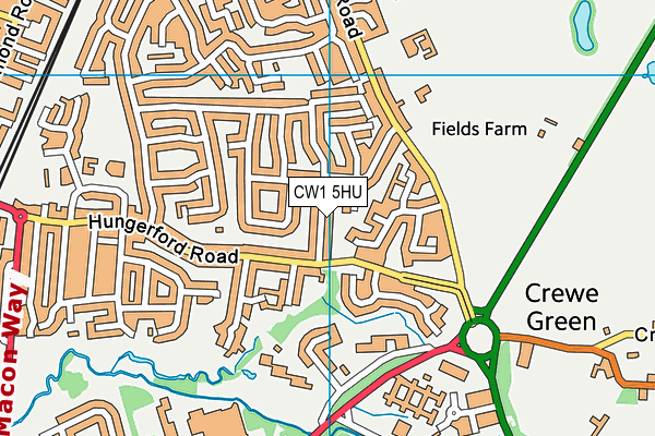 CW1 5HU map - OS VectorMap District (Ordnance Survey)