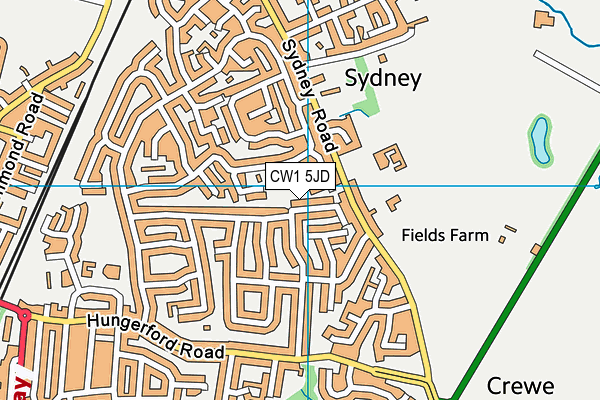 CW1 5JD map - OS VectorMap District (Ordnance Survey)