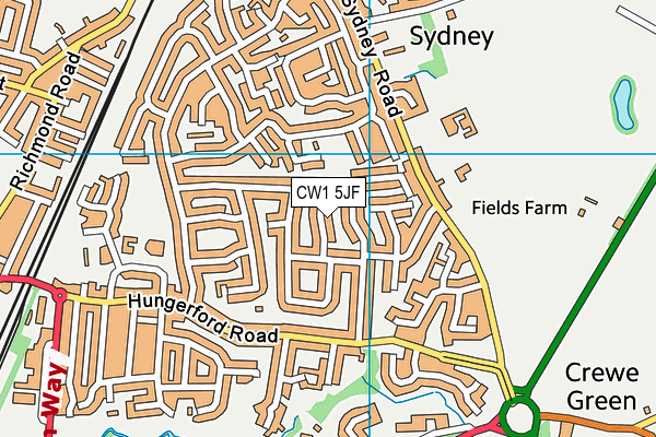 CW1 5JF map - OS VectorMap District (Ordnance Survey)