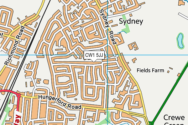 CW1 5JJ map - OS VectorMap District (Ordnance Survey)