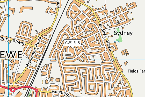 CW1 5LB map - OS VectorMap District (Ordnance Survey)