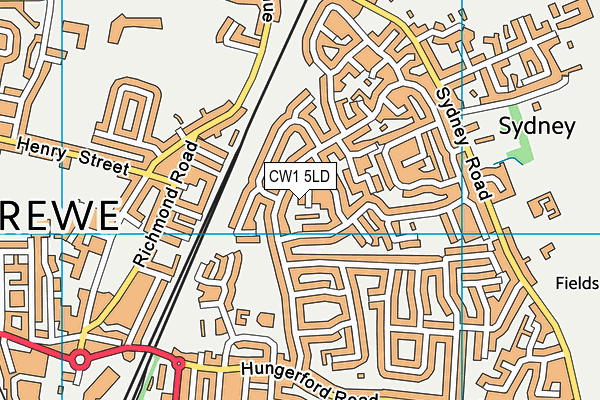 CW1 5LD map - OS VectorMap District (Ordnance Survey)