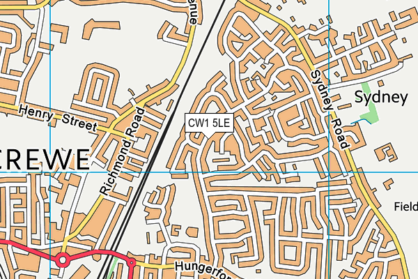 CW1 5LE map - OS VectorMap District (Ordnance Survey)
