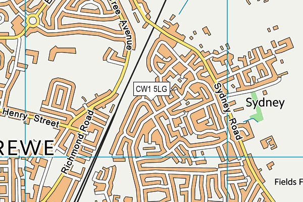 CW1 5LG map - OS VectorMap District (Ordnance Survey)