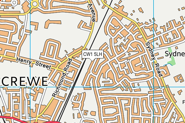 CW1 5LH map - OS VectorMap District (Ordnance Survey)