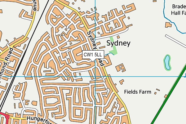 CW1 5LL map - OS VectorMap District (Ordnance Survey)