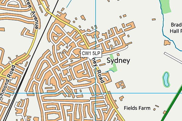 CW1 5LP map - OS VectorMap District (Ordnance Survey)