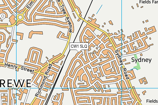 CW1 5LQ map - OS VectorMap District (Ordnance Survey)