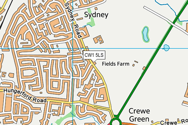 CW1 5LS map - OS VectorMap District (Ordnance Survey)