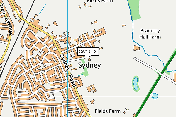 CW1 5LX map - OS VectorMap District (Ordnance Survey)