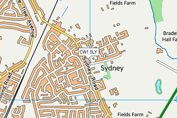 CW1 5LY map - OS VectorMap District (Ordnance Survey)