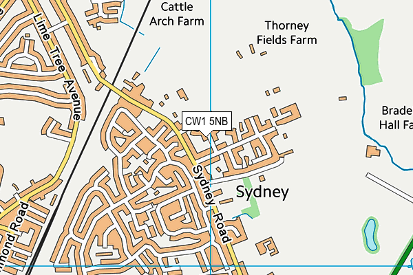 CW1 5NB map - OS VectorMap District (Ordnance Survey)
