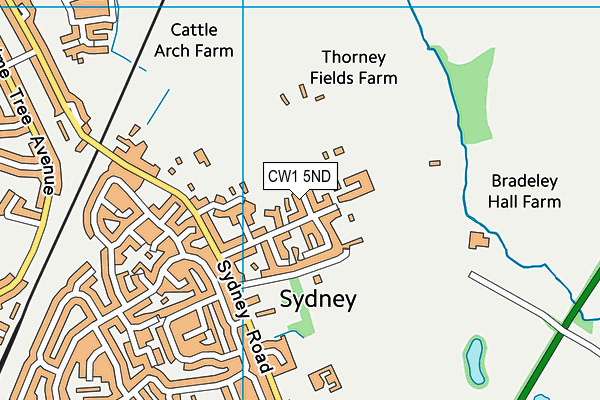 CW1 5ND map - OS VectorMap District (Ordnance Survey)