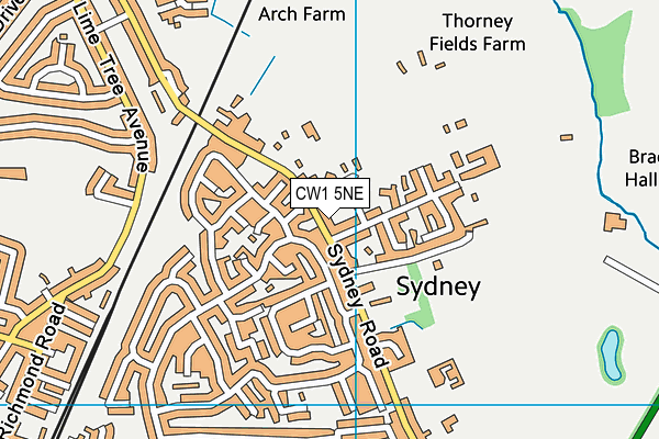 CW1 5NE map - OS VectorMap District (Ordnance Survey)