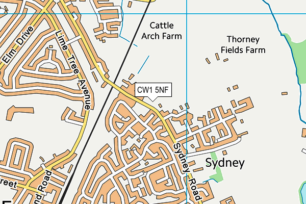 CW1 5NF map - OS VectorMap District (Ordnance Survey)