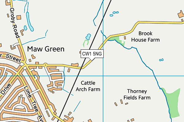 CW1 5NG map - OS VectorMap District (Ordnance Survey)