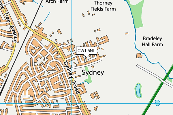CW1 5NL map - OS VectorMap District (Ordnance Survey)