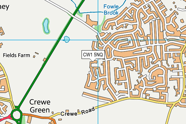 CW1 5NQ map - OS VectorMap District (Ordnance Survey)